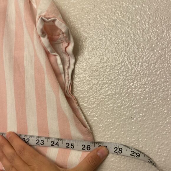 Old navy white pink pin stripe cotton rayon button front Top blouse XL - Picture 5 of 6